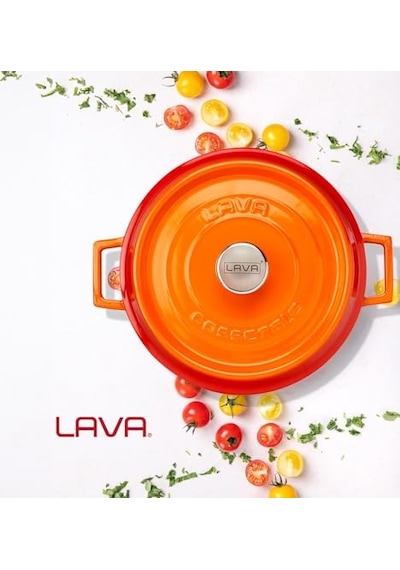 Döküm Çok Amaçlı Yayvan Tencere 28 Cm Turuncu - Lv Y St 28 K2 Çok Renkli
