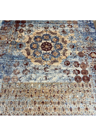Hoom Rugs Tebriz Tr10 150 Tarak Makina Halısı Mavi Renkli