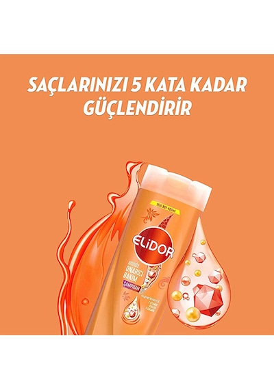 2 Adet Elidor Onarıcı Şampuan 400 Ml + Saç Bakım Kremi 200 Ml