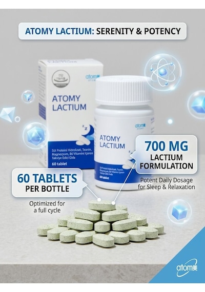 Atomy Lactium Süt Proteini Hidrolizatı, L-teanin, Magnezyum Ve B6 İçeren 60 Tablet