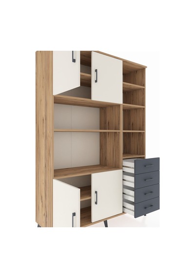 Hyperion Dolap 9 Raflı 4 Çekmeceli 4 Kapaklı 132x44x195 Çam-aytaşı/antrasit Aytası/antrasıt Hyperion Dolap 9 Raflı 4 Çekmeceli 4 Kapaklı 132x44x195 Çam-aytaşı/antrasit Aytası/antrasıt