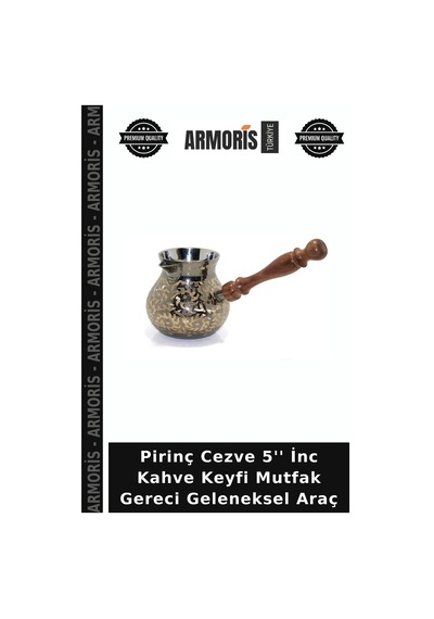 Pirinç Cezve 5'' İnc Kahve Keyfi Mutfak Gereci Geleneksel Araç Çok Renkli