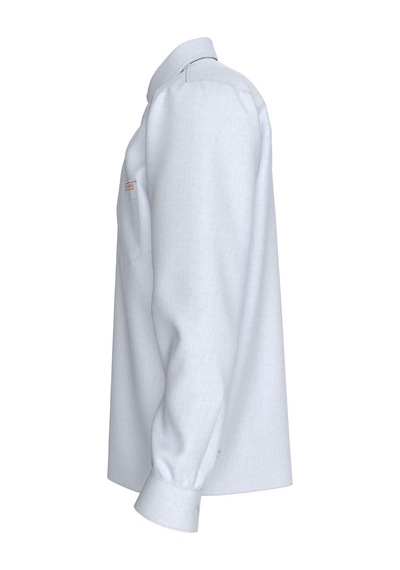 Calvin Klein Erkek Ls Sld Günlük Keten Beyaz Klasik Gömlek-13671 Beyaz