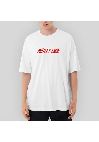 Mötley Crüe 1981 Oversize Beyaz Tişört Beyaz
