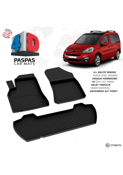 Citroen Berlingo 4d Havuzlu Paspas 2008 2018 Model