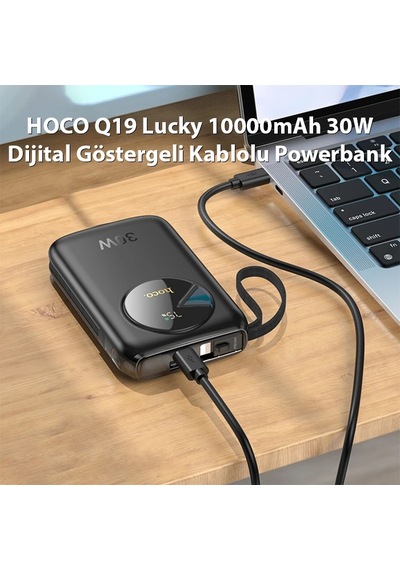 Hoco Q19 Lucky 10000mah 30w Dijital Göstergeli Kablolu Powerbank- 5775