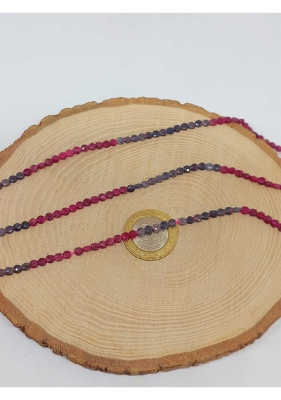 Bileklik Boy Yakut & Safir Taşı Yassı Dizi 2.5 4mm 51206 Yarım Dizi 17cm Uzunluğundadır Çok Renkli