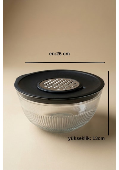 Çok Amaçlı Rende Ve Mikser Cam Karıştırma Kabı 5000 Ml siyah