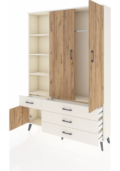 Arges Dolap 5 Raflı 4 Çekmeceli Tek Askılı 132x30x195 Aytaşı-... Aytaşı Arges Dolap 5 Raflı 4 Çekmeceli Tek Askılı 132x30x195 Aytaşı-... Aytaşı