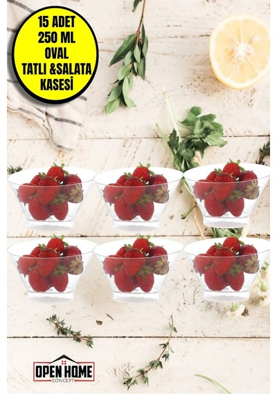 15'li Plastik Oval Tatlı Salata Çerezlik Kasesi 250 Cc Diğer