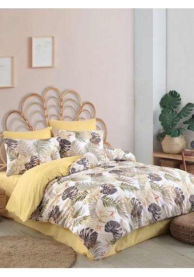 Mystory Home Lastikli Çarşaflı Tek Kişilik Nevresi Takımı Monstera