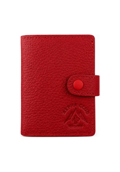 Alphaclub Bag Erkek Hakiki Deri Kırmızı Cüzdan Ve Kartlık