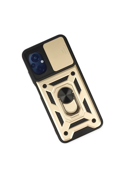 Xiaomi Poco M5 Uyumlu Kılıf Pars Lens Yüzüklü Silikon - Gold