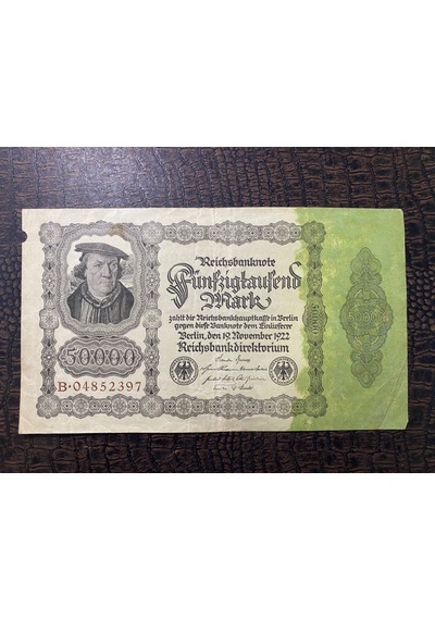 Almanya İmparatorluğu 50000 Mark Reichsbanknote Deutsches Reich 1908 Temiz - T Fine F
