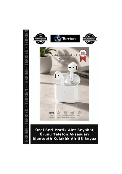 Özel Seri Pratik Alet Seyahat Ürünü Telefon Aksesuarı Bluetooth Kulaklık Air-5s Beyaz