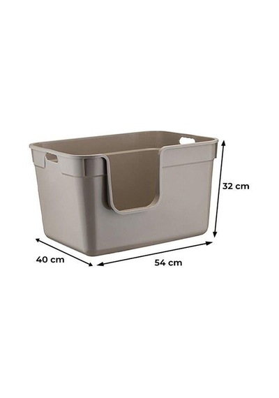 Herniks Tanos Yarı Açık Kedi Tuvaleti 54x40x32 - Bej