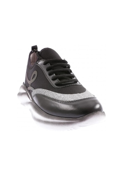 Dgn 314 Kadin Strech Detayli Simli Sneakers Ayakkabi 314-2026-R1534 Siyah
