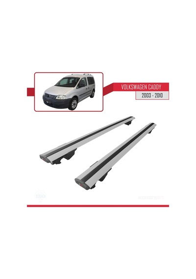 Volkswagen Caddy 2003-2010 Arası İle Uyumlu Hook Model Anahtar Kilitli Ara Atkı Tavan Barı Gri