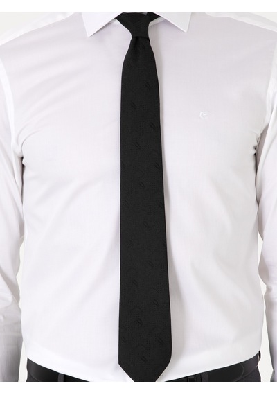 Cacharel Beyaz Slim Fit Pamuklu Yarım İtalyan Yaka Basic Gömlek