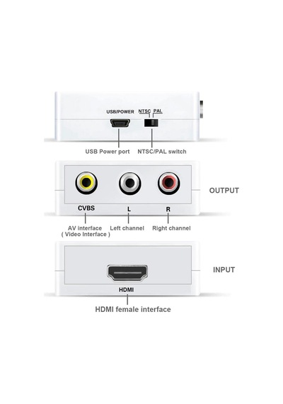Ayrex Rca Av To Hdmı Çevirici Dönüştürücü Adaptör