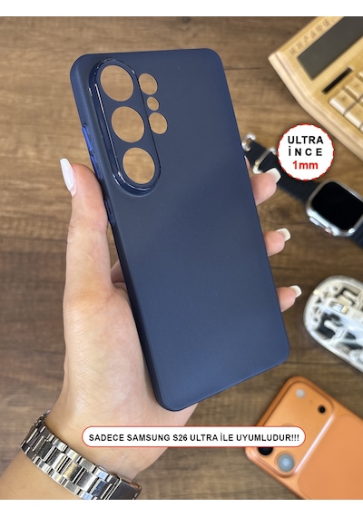 Samsung Galaxy S26 Ultra Uyumlu Süper İnce Mat Ultra Thin Silikon Kılıf Lacivert