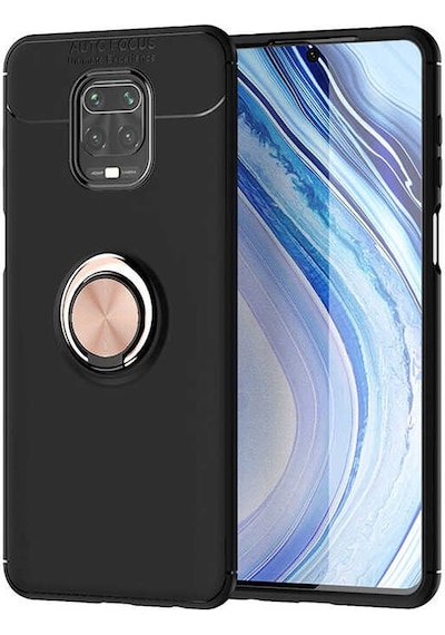 Xiaomi Redmi Note 9s Kılıf Zore Ravel Silikon Kapak Siyah-Rose Gold