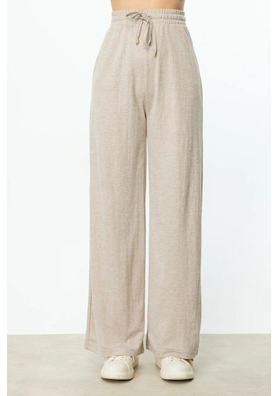On Fashion Beli Lastikli Bol Paça Kadın Pantolon 25y.on.pnt.56308.01 Kum