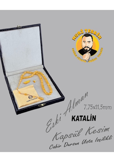 Cabir Dursun Haç Obje Eski Alman Katalin Kapsül Kesim 7,75x11,5mm