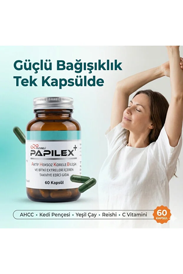 Papilex+ Ahcc Egcg Reishi Ve Bitki Ekstreleri İçeren Takviye Edici Gıda
