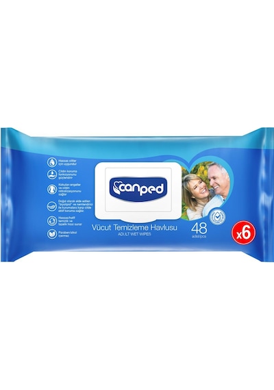 Canped Vücut Temizleme Havlusu 48'li 6 Paket