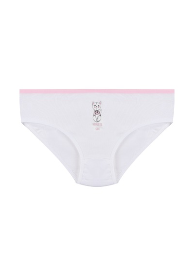 Kız Çocuk 6'lı Sevimli Fare Desenli Slip 1054 Beyaz
