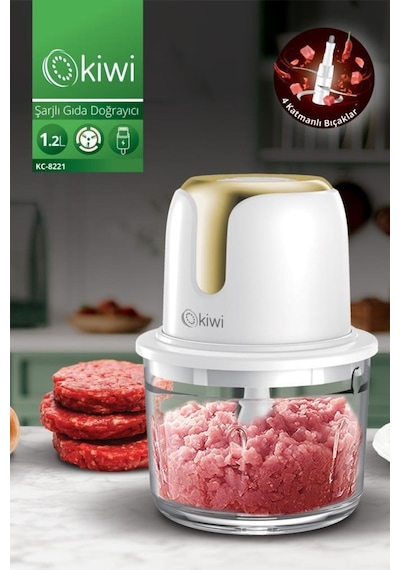 Kiwi KC-8221 1.2 L Kablosuz Şarjlı Gıda Doğrayıcı