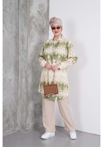 Polologin Butik Yeşil Kahverengi Desenli Tunik Ve Krem Pantolon Takım Yeşil & Kahverengi & Krem Polologin Butik Yeşil Kahverengi Desenli Tunik Ve Krem Pantolon Takım Yeşil & Kahverengi & Krem