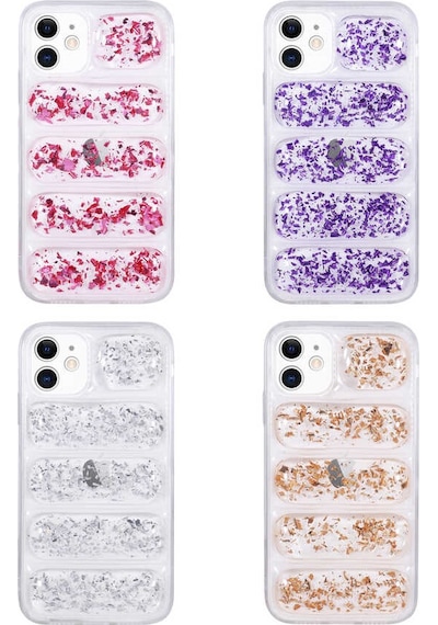 Mobilteam Apple iPhone 11 Uyumlu Kamera Korumalı Simli Aihttg'li Dalga Kılıf-mor Mor