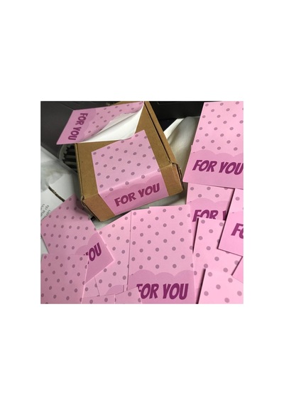 For You Kuşe Parlak Selefonlu Dikey Etiket Dikdörtgen Senin Için 8,1x5 Cm - 20 Adet Çok Renkli