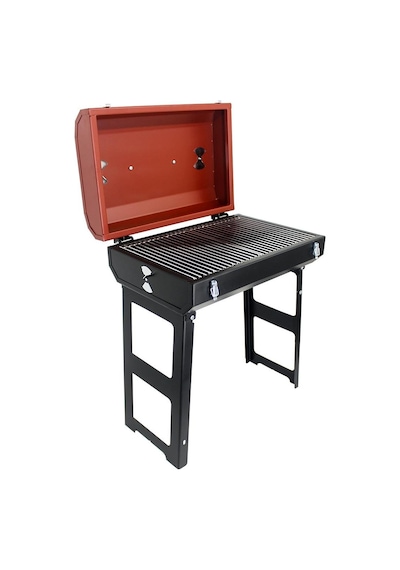 Grillmate Cookout Katlanır Ayak Kilitli Barbekü Mangal-kırmızı