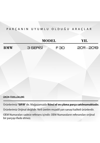 Bmw 3 Serisi F30 İçin Port Bagaj Tavan Çıta Kapağı 2li