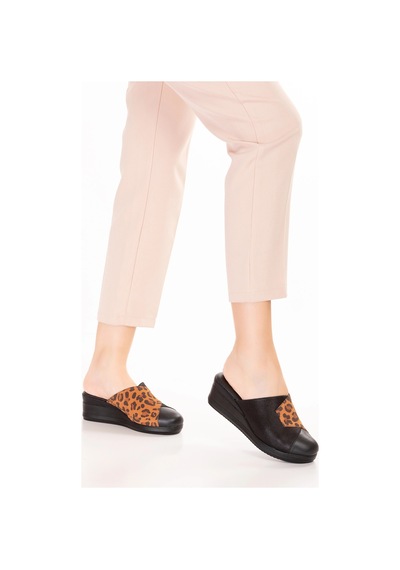 Gondol Kadın Hakiki Deri Dolgu Topuk Leopar Detaylı Sabo Terlik Özl.81 Taba Leopar Taba - Leopar Gondol Kadın Hakiki Deri Dolgu Topuk Leopar Detaylı Sabo Terlik Özl.81 Taba Leopar Taba - Leopar