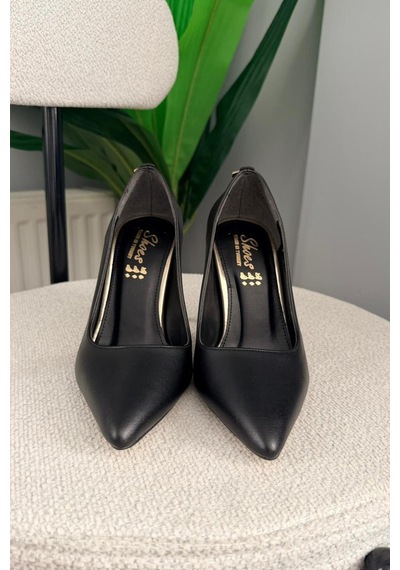 Asmi Shoes Kadın Alexa Arka Toka Detayı 10 Cm İnce Topuklu Ayakkabı&stiletto Siyah Siyah