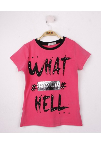 Toontoy Kids Toontoy Kız Çocuk Pullu İnci Detaylı T-shirt Fuşya