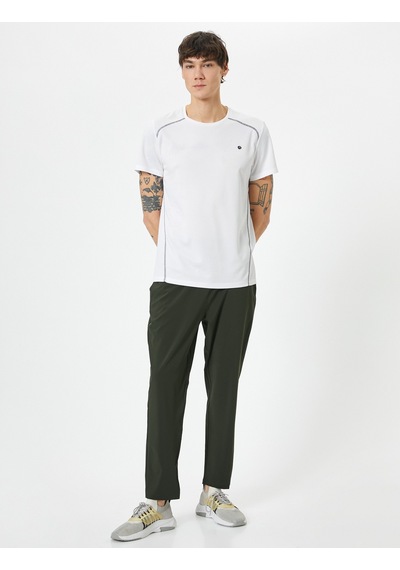 Koton Spor Eşofman Altı Slim Fit Beli Lastikli Telefon Cebi Detaylı Yeşil 4sam40031nw Yeşil