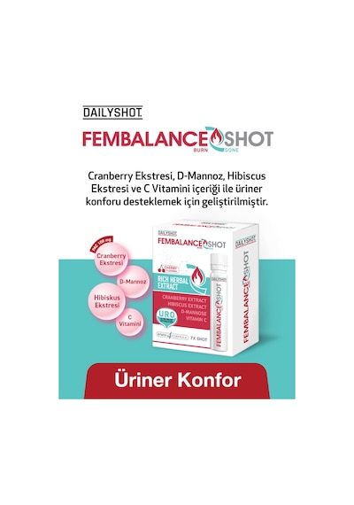 Hangover Shot Fembalance Shot Cranberry Ve D-mannoz İle Üriner Konfor