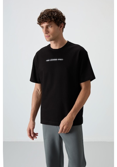Air Jones Tommy Life Siyah Pamuklu Kalın Yüzeyi Dokulu Oversize Fit Baskılı Erkek T-shirt - 88365 Siyah Air Jones Tommy Life Siyah Pamuklu Kalın Yüzeyi Dokulu Oversize Fit Baskılı Erkek T-shirt - 88365 Siyah