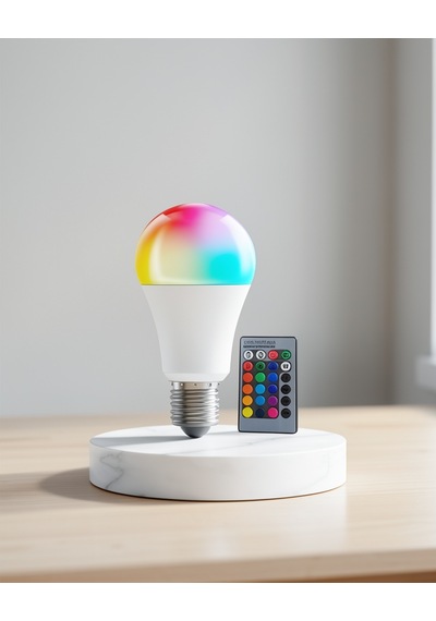 Akıllı Rgb Led Ampul E27 Renk Değiştiren Uzaktan Kumandalı Çok Renkli