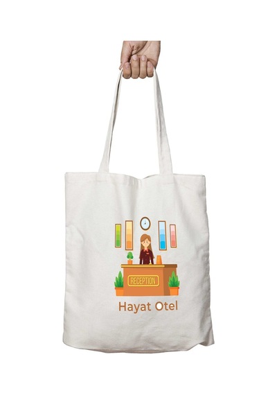 Art Hediye Kişiye Özel Hotel Otel İşletmesi İki Tarafı Kalıcı Baskılı Yıkanabilir Çanta Çok Renkli