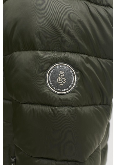 Jack & Jones Jjekıngsley Erkek Kapüşonlu Hafif Şişme Mont Puffer Günlük Rahat Haki