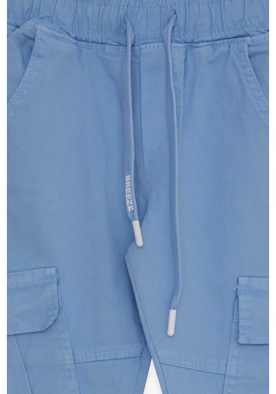 Breeze Erkek Çocuk Kot Pantolon Beli Lastikli Cepli 3-7 Yaş, Açık Mavi