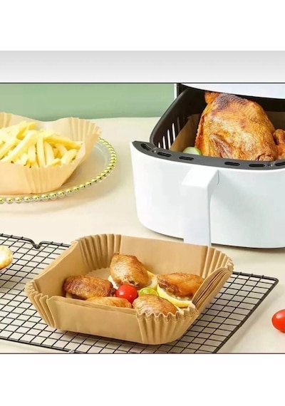 DMR Pisirme Kagidi Airfryer XXL XL Air Fryer Yagli Kagit Xiaomi Philips Tüm Markalara Uyumlu 50 Adet