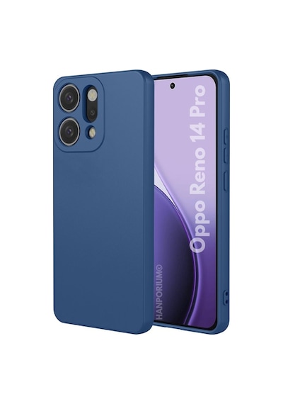 Oppo Reno 14 Pro Uyumlu Silikon Kılıf Pastel Renk Tonu Kamera Korumalı Esnek Kapak Lacivert
