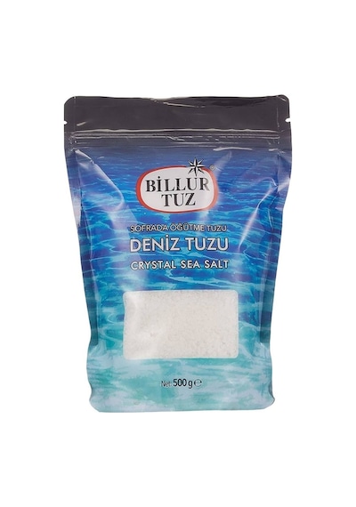 Billur Tuz Sofrada Öğütme Deniz Tuzu Doypack 500 G X6 Adet